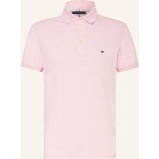 Tommy Hilfiger Pink Polo Shirts Tommy Hilfiger 1985 Collection Flag Embroidery Slim Polo ROMANTIC PINK