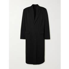 Balenciaga Kåper & Frakker Balenciaga Oversized Logo-Appliquéd Cotton-Drill Coat Men Black