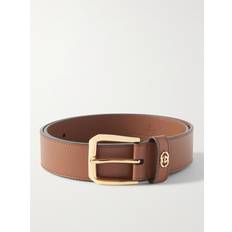 Gucci Herre Belte Gucci 4cm Logo-Embellished Leather Belt Men Brown