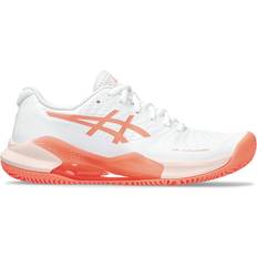 41 ½ - Damen Schlägersportschuhe Asics Damen Tennisschuhe GEL-CHALLENGER CLAY weiss/rosa