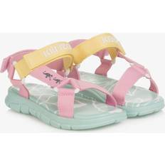 Plastic Sandals Children's Shoes Kenzo Kids Girls Pink & Green Velcro Sandals