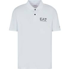 EA7 Logo-Print Piqué Polo Shirt Weiß