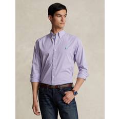 Polo Ralph Lauren Purple Clothing Polo Ralph Lauren Mens Lavender White Logo-embroidered Stripe Stretch-cotton Shirt