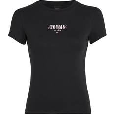 6XL - Vrouw T-shirts Tommy Jeans T-Shirt, Logo-Print, für Damen, schwarz