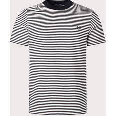 Fred Perry Mens Fine Stripe Heavy Weight T-Shirt Colour: V54 Oatmeal/Black