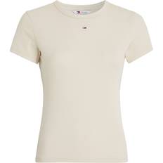 Vaatteet Tommy Jeans Slim Essential Ribbed T-shirt - Newsprint