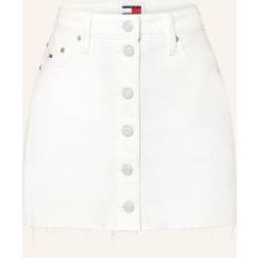 Tommy Hilfiger Hvid Nederdele Tommy Hilfiger Izzie Button-Thru Denim Mini Skirt ANCIENT WHITE