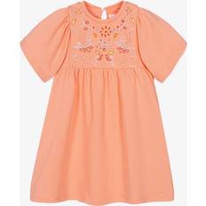 Teen Girls Coral Orange Floral Dress
