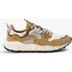 Flower Mountain Trainers Flower Mountain FLOWER MOUNTAIN Men's Yamano Ochre-Bone Suede/Cotton Cloth Trainers