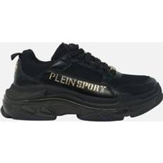 Philipp Plein Men's Sport Gold Branded Logo Black Sneakers