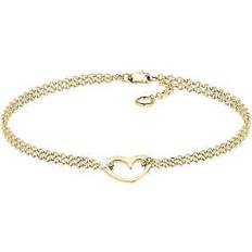 Armbänder Armband armkette gold 375 gelbgold echtschmuck herz elegant edel elli premium