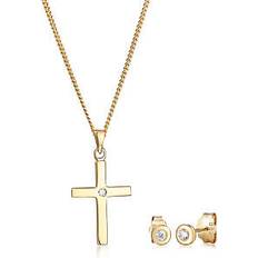 14k Schmucksets Kreuz schmuckset damen 585 gelbgold mit diamanten 0.08 ct. elli diamonds 0904311119_45