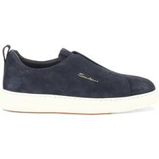 Santoni Men's Suede Slip-on Sneaker - Blue