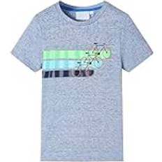 vidaXL Kinder Kurzarmshirt - Blau Melange