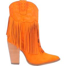 Dingo Crazy Train Snip Toe Cowboy Booties Orange