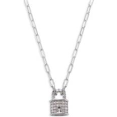 Effy Necklaces Effy Women's Sterling Silver & 0.14 TCW Diamond Lock Necklace