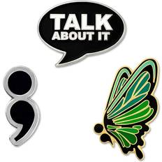 Unisex Brooches Pinmart PinMart's Semicolon Butterfly Mental Health Awareness Suicide Prevention Pin Set