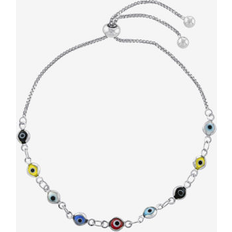 Brass Bracelets Macy's Multi color Glass Guardian Eye Adjustable Bracelet in Gold or Silver Plated Silver