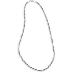 Macy's Necklaces Macy's Cuban Link 24" Chain Necklace in Sterling Silver Silver