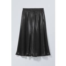 Weekday Nederdele Weekday Kelly Sheer Ruched Midi Skirt Black, Nederdele størrelse