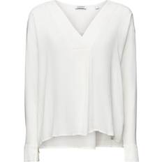 Blanc - Femme Chemisiers Esprit Top Col V - Taille