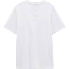 Filippa K Stretch-T-Shirt mit V-Ausschnitt Weiß
