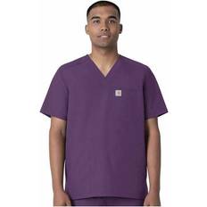 Work Tops Carhartt Men's Force Essentials V-Neck Shirttail Scrub Top Purple