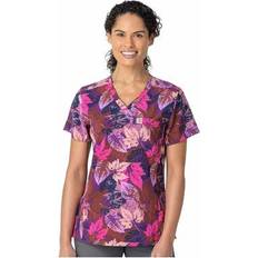 Work Tops Carhartt Women's Women's Force Modern Fit Tuck-In Print Scrub Top Purple