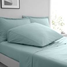 Dunelm Pure Cotton Wedge Pillow Case Blue