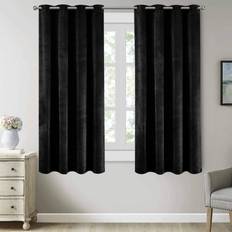 Curtains & Accessories Oxford Homeware 66" 167cm 137cm Velvet Ring Top Tiebacks