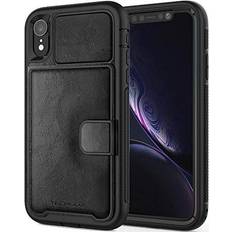 Apple iPhone XR Wallet Cases TechGear Apple iPhone XR Case, Tough Armoured Card Wallet 360 Shock Proof Protective Case Cover with Card Slots Wallet & Stand