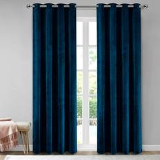 Curtains & Accessories Oxford Homeware Blue, 66" 228cm Velvet Ring