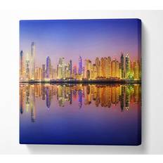 Latitude Run Aculina Reflections Of The Colourful City Night Framed Art