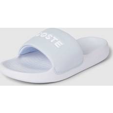 Damen - Stoff Slides Lacoste Slides mit Label-Print in Hellblau, Größe