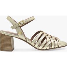 Radley Crossways Road Metallic Leather Woven Strap Sandals, Soft Gold