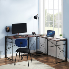 Vecelo Industrial L-Shaped Writing Desk