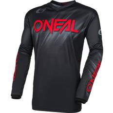 Motorradjacken O'Neal Motocross-Jersey Langarm MX Enduro Gepolsterter Ellbogenschutz, V-Ausschnitt, atmungsaktiv Element Jersey Voltage V.24 Erwachsene Schwarz Rot Größe