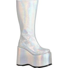 Ellie Shoes Shoes Damen 500-AMARA Mode-Stiefel, Silber Hologramm