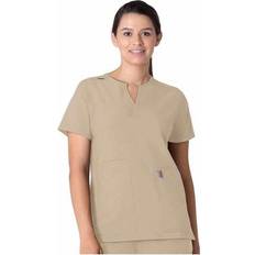 Work Tops Carhartt Women's Women's Notch Neck Tunic Scrub Top Khaki