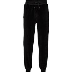 BOSS Cotton-blend velour tracksuit with embroidered logo Black