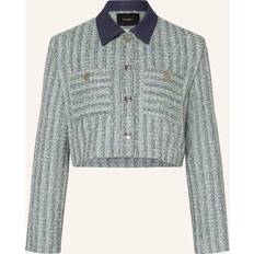 Multicoloured - Women Blazers Maje Womens Multicolor Contrast-tweed Cropped Cotton-blend Blazer