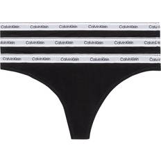 Calvin Klein Undertøj Calvin Klein Women's Logo Waistband Thong 3-pack - Black