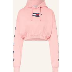 Tommy Hilfiger Pink Jumpers Tommy Hilfiger Archive Logo Patch Cropped Hoody TICKLED PINK