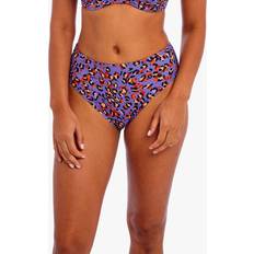 Bikini Bottoms Freya San Tiago Nights Leopard Print High Waist Bikini Bottoms, Blue/Multi