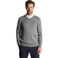 Lyle & Scott Mens Golf V Neck Jumper in Blue Iron Blue