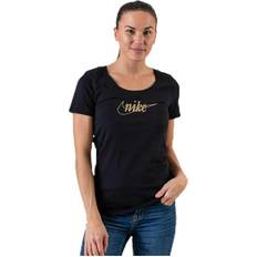 Magliette Nike NSW Tee Glitter 1 Black/Gold Female