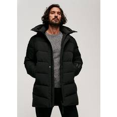 Superdry City Chevron Padded Parka Coat, Black