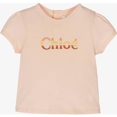 Girls Pink Cotton Logo T-Shirt
