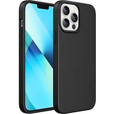 JeTech Silicone Case for iPhone 13 Pro Max 6.7-Inch, Silky-Soft Touch Full-Body Protective Case, Shockproof Cover with Microfiber Lining Black