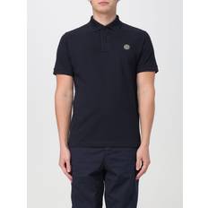 Stone Island Men Polo Shirts Stone Island Logo Polo Shirt Blue